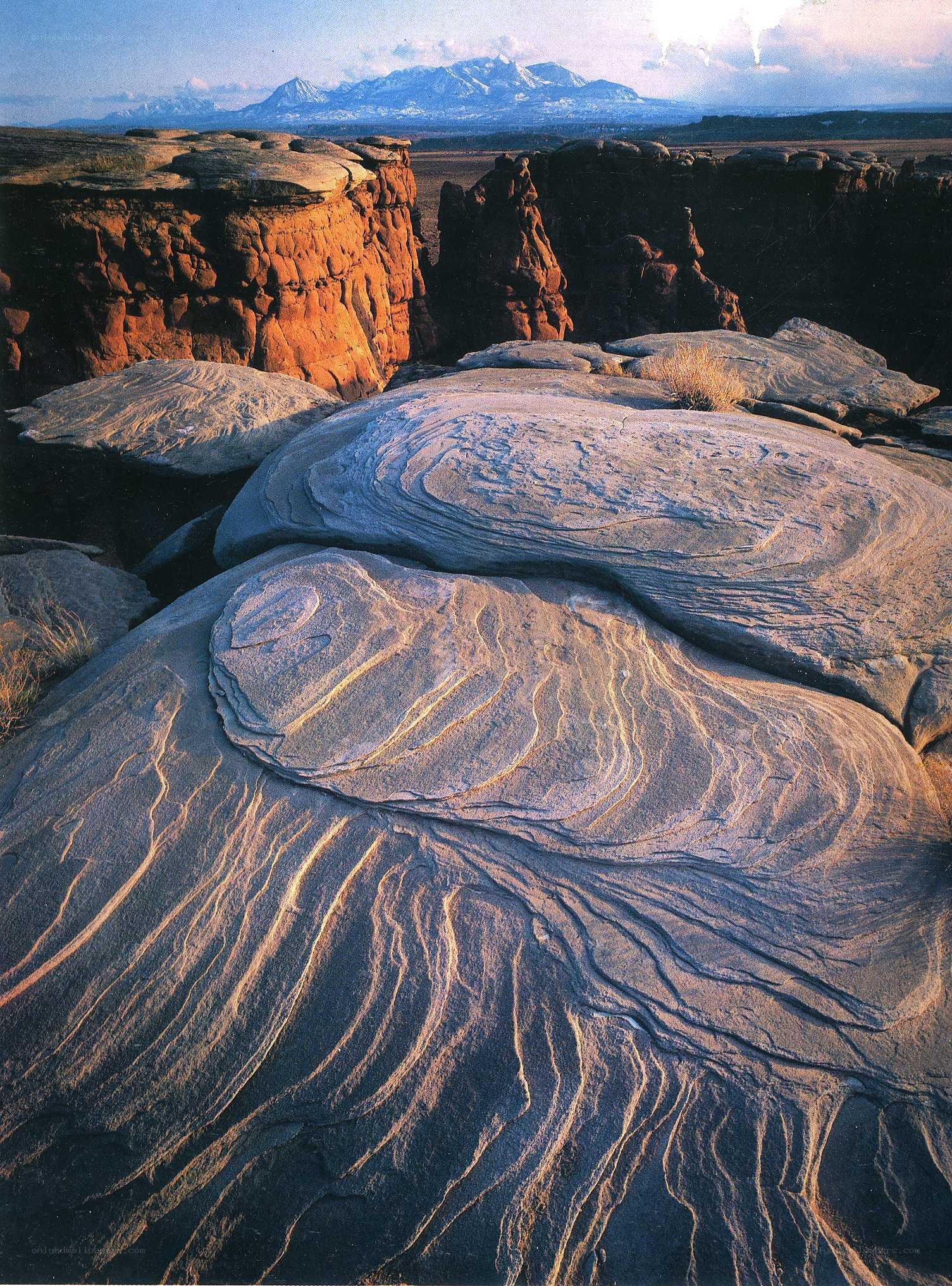 Rock formations in a desert landscape