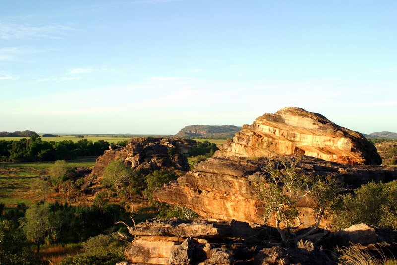 Rock formations in a savanna