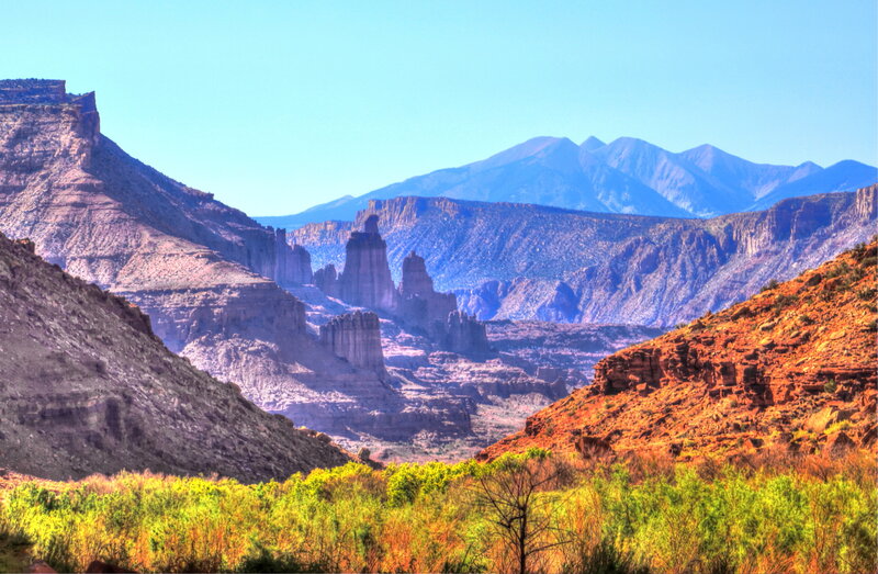 Rock Formations in Canyon — Blue, Dramatic