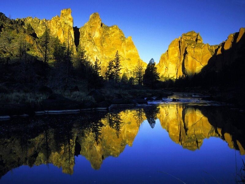 Rock Formations in Canyon — Blue, Serene