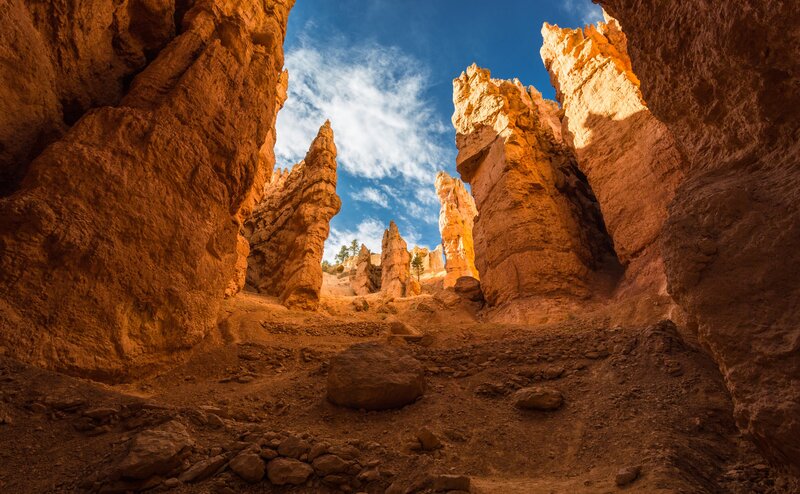 Rock Formations in Canyon — Orange, Dramatic, Afternoon