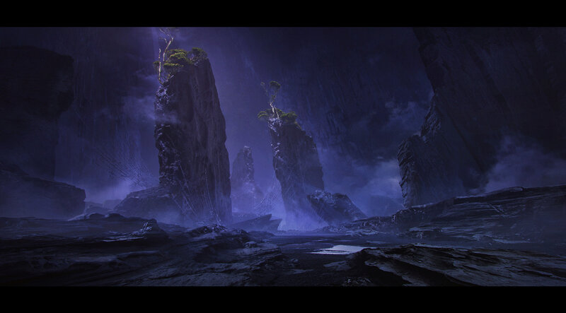 Rock Formations in Cave — Purple