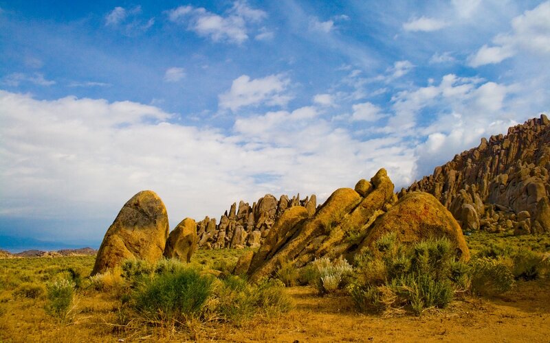 Rock Formations in Desert — Blue, Serene, Afternoon