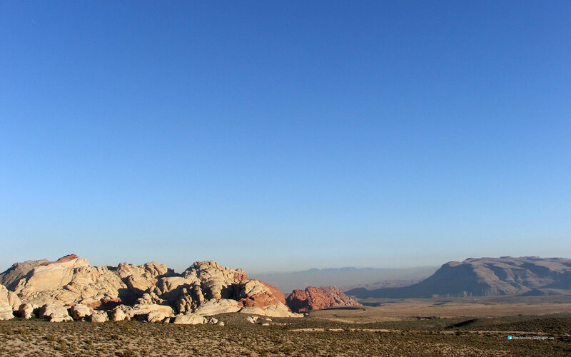 Rock Formations in Desert — Blue, Serene, Morning