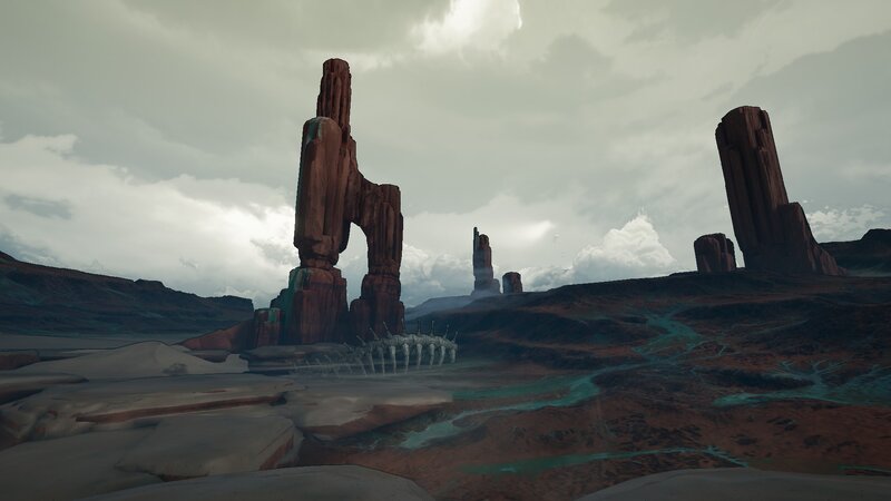 Rock Formations in Desert — Brown, Desolate, 3d Render