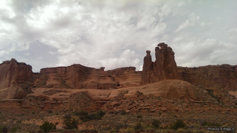 Rock Formations in Desert — Brown, Dramatic, Photograph