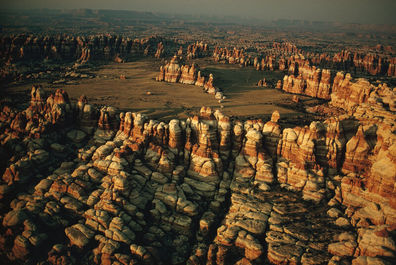Rock Formations in Desert — Brown, Dramatic, Sunset, Photograph, Canyon