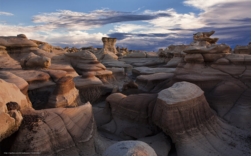 Rock Formations in Desert — Brown, Dramatic, Sunset