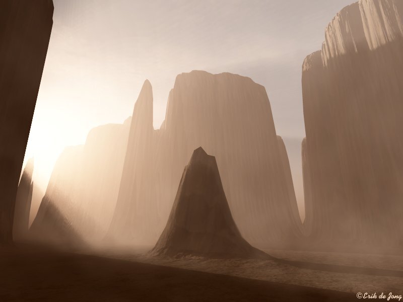 Rock Formations in Desert — Brown, Dramatic