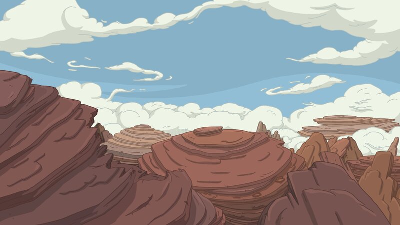 Rock Formations in Desert — Brown, Serene, Afternoon, Digital Art