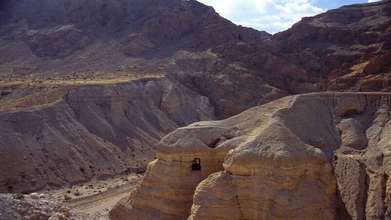 rock formations in desert canyon