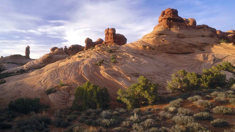 rock formations in desert landscape