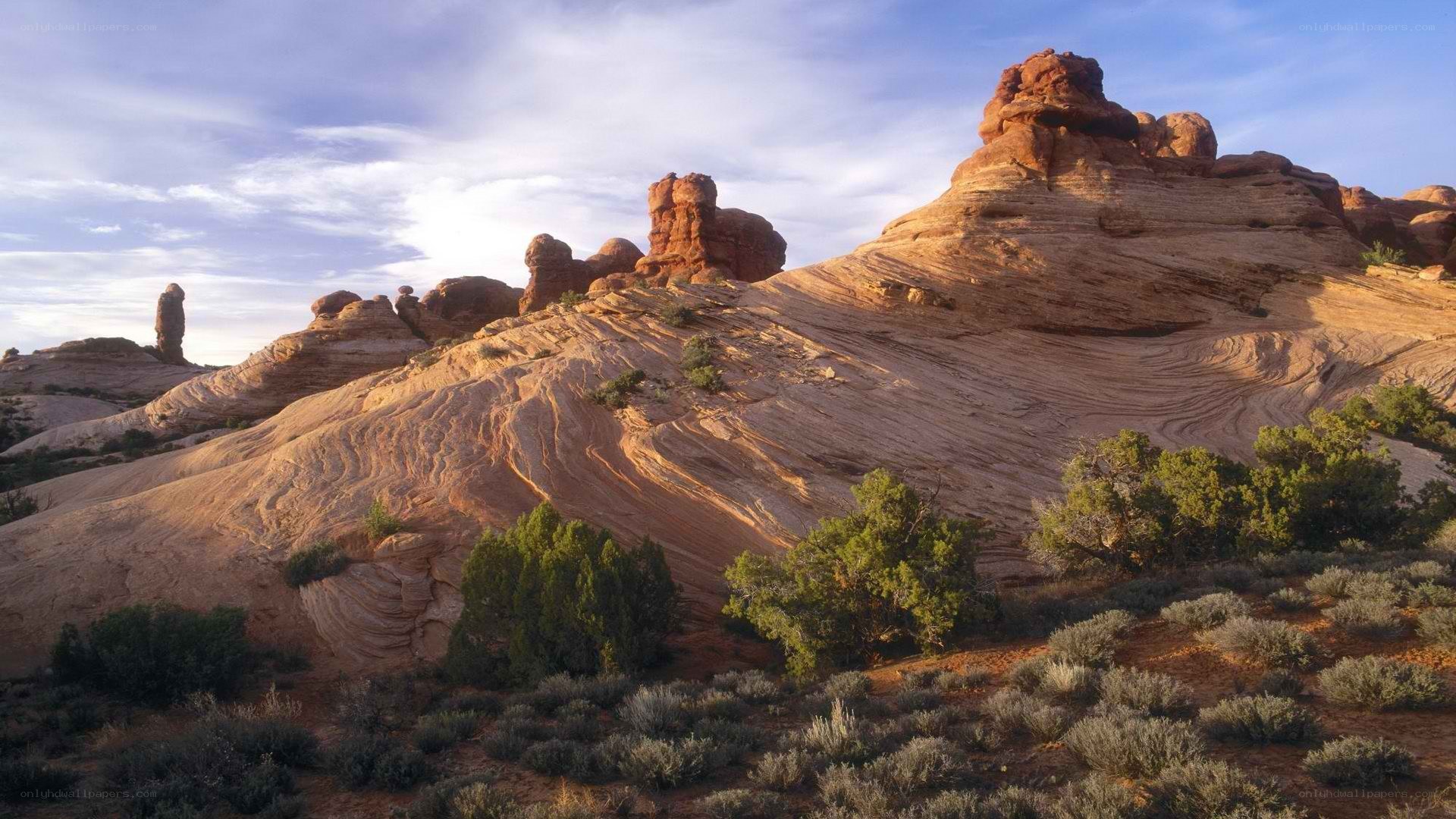 rock formations in desert landscape