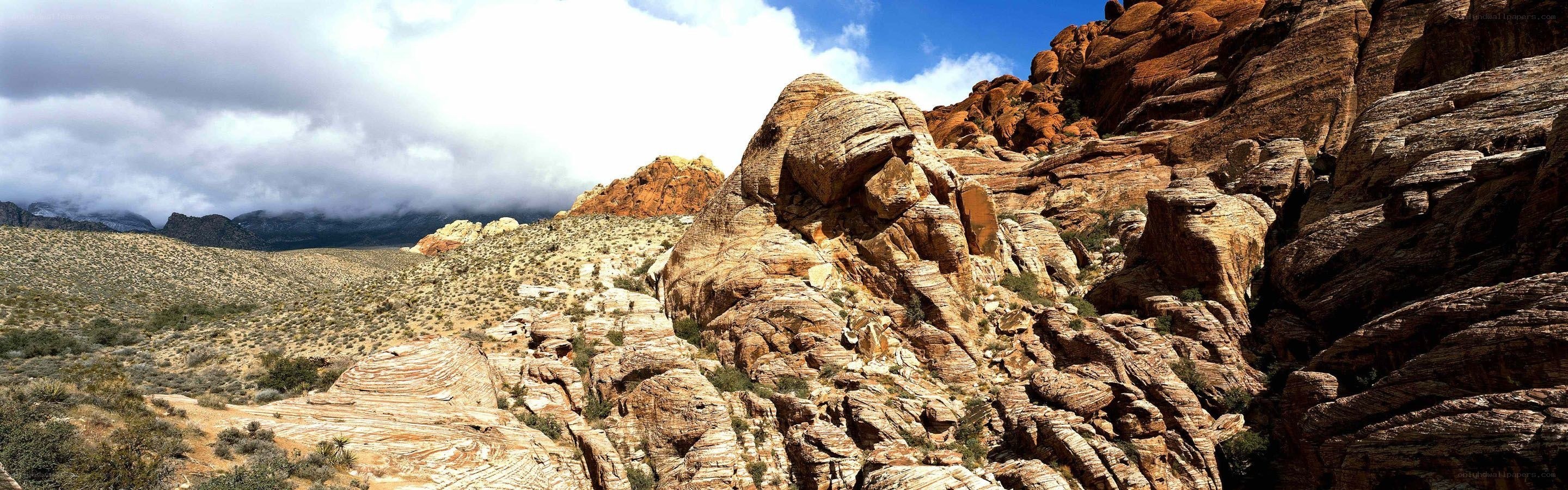 rock formations in desert landscape
