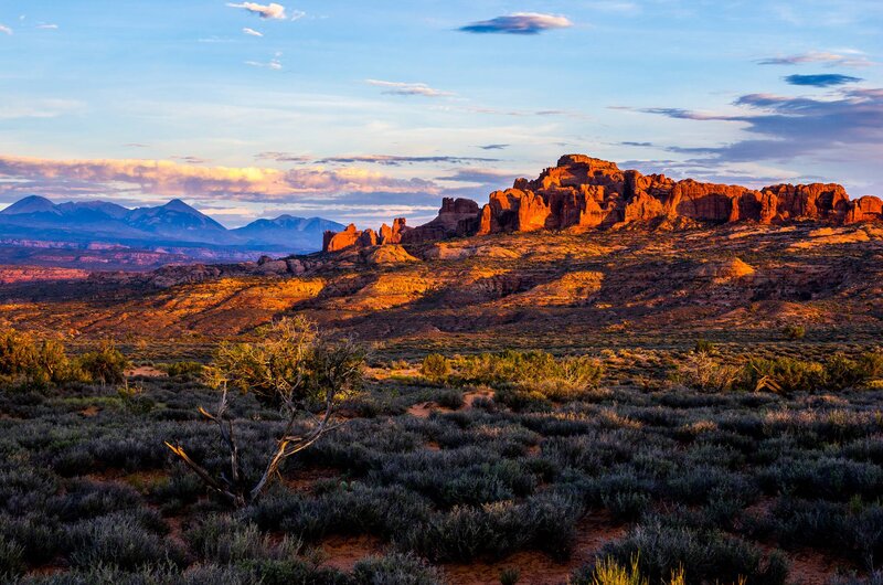 Rock Formations in Desert — Orange, Serene