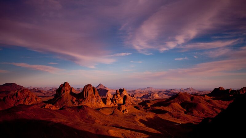 Rock Formations in Desert — Purple