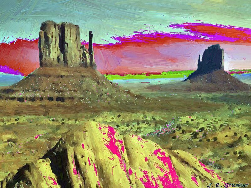 Rock Formations in Desert — Red, Dramatic, Sunset