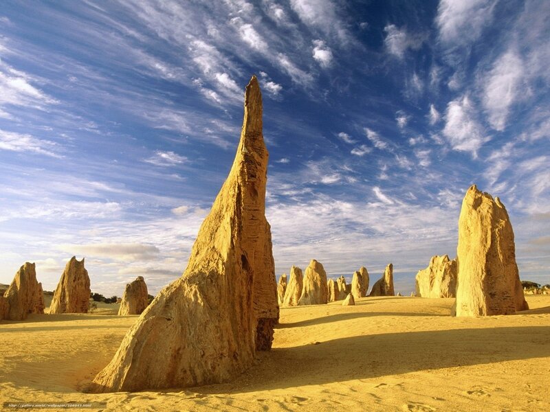 Rock Formations in Desert — Yellow, Dramatic, Afternoon