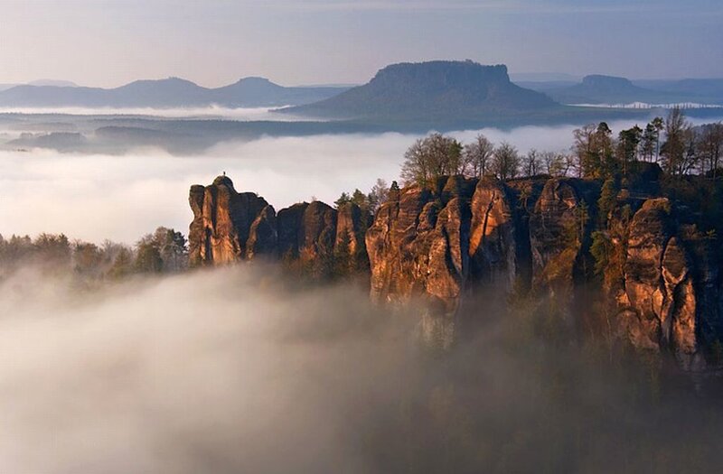 Rock Formations in Fog