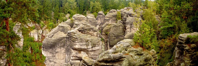 Rock Formations in Forest — Green, Natural, Summer