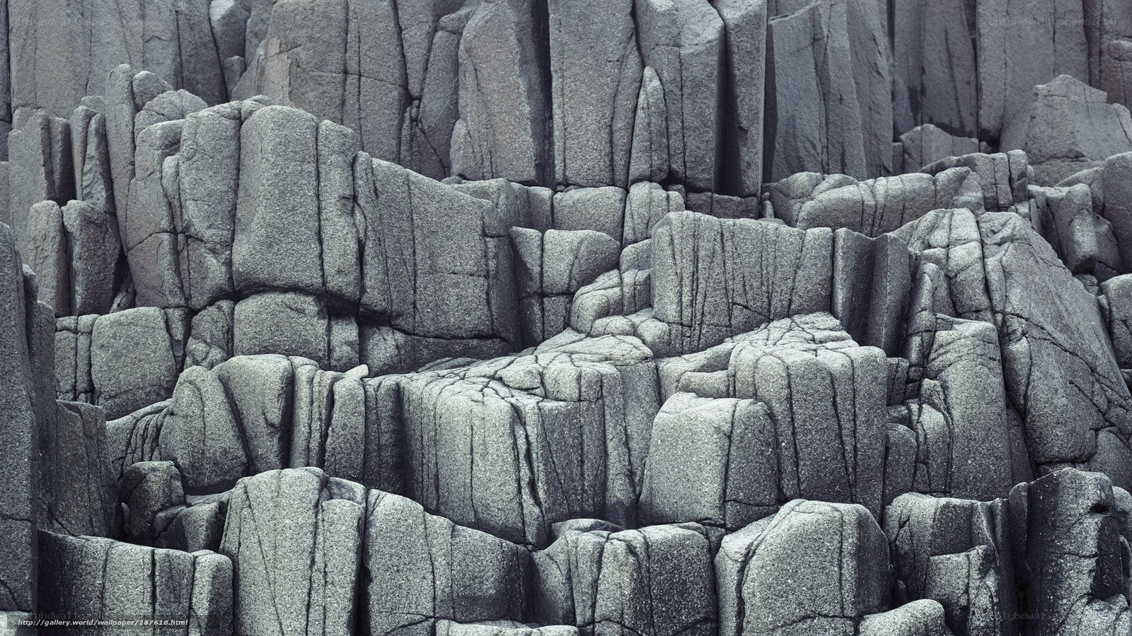 rock formations in gray