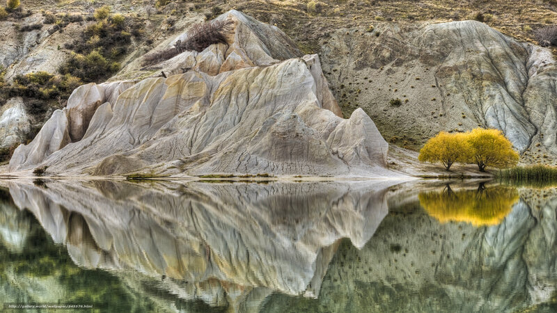 Rock Formations in Lake — Gray