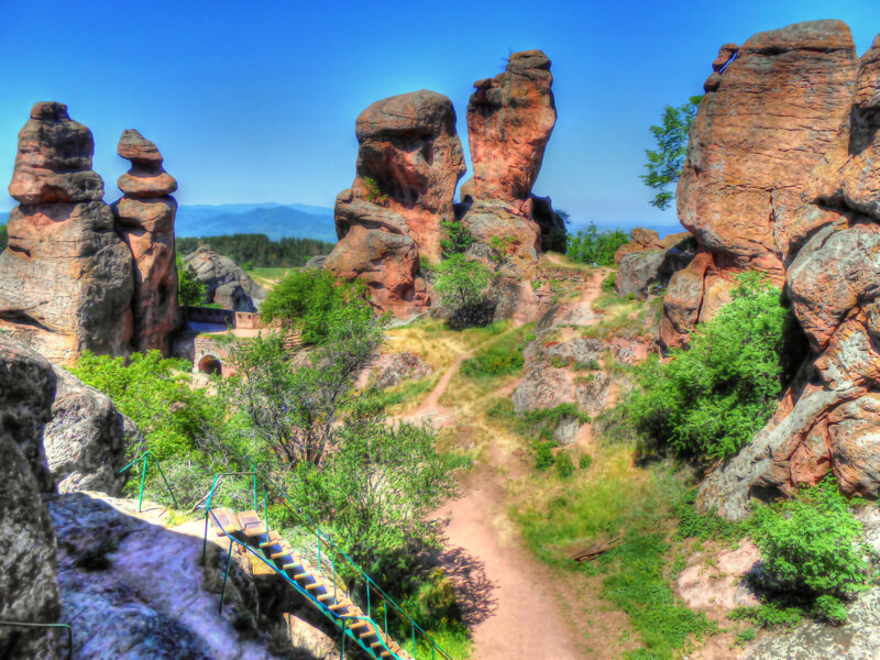 Rock Formations in Landscape — Blue