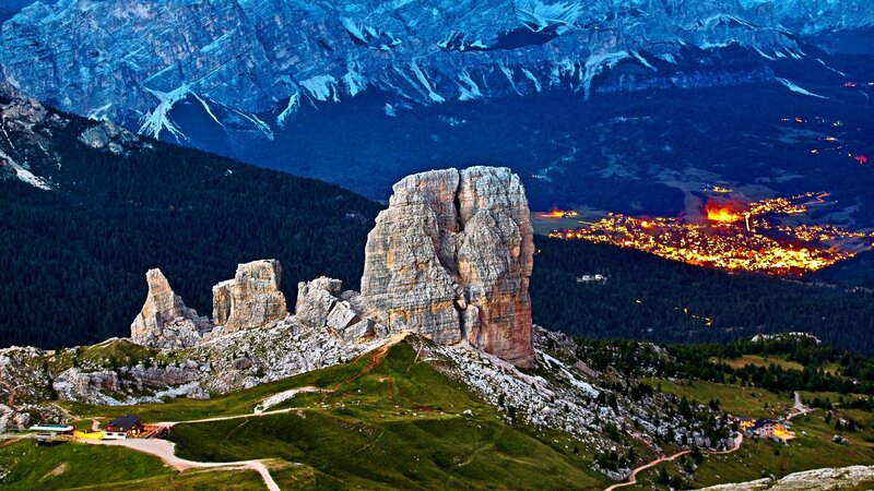 Rock Formations in Mountains — Blue, Dramatic, Night