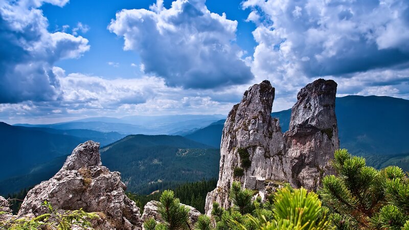Rock Formations in Mountains — Blue, Dramatic