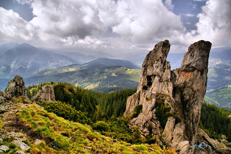 Rock Formations in Mountains — Green