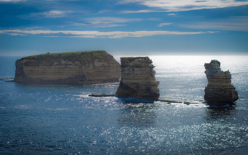 Rock Formations in Ocean — Blue, Serene, Afternoon