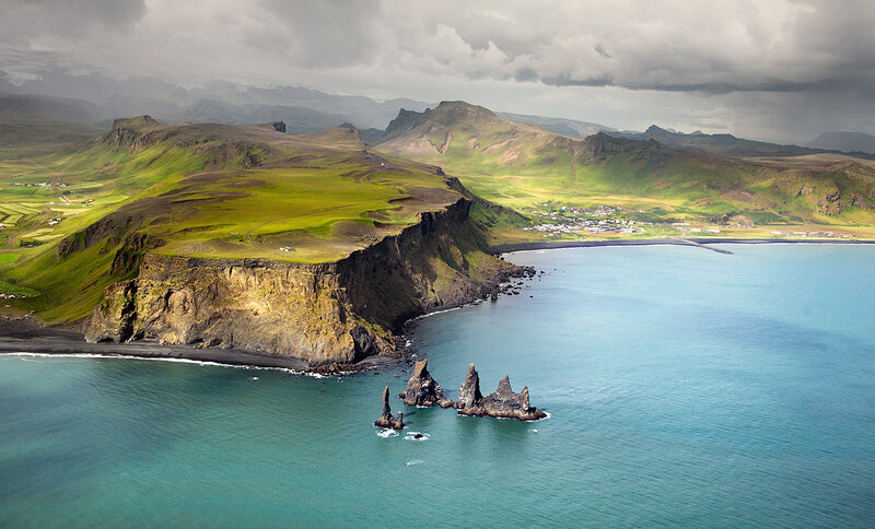 Rock Formations in Ocean — Green