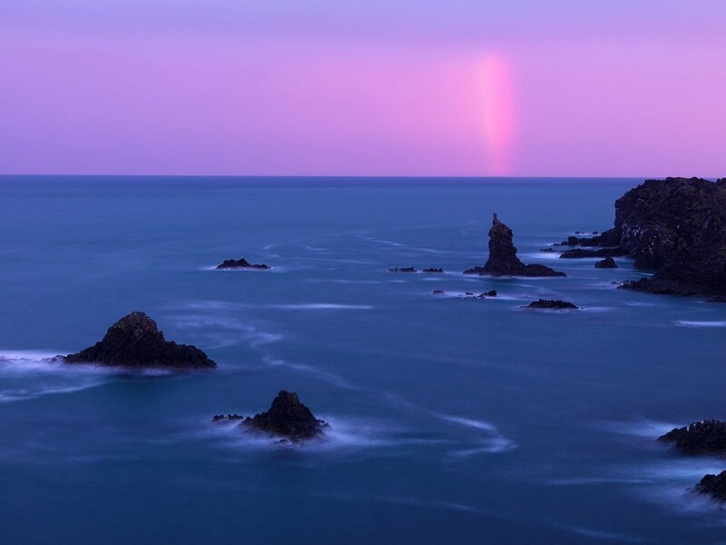 Rock Formations in Ocean — Purple