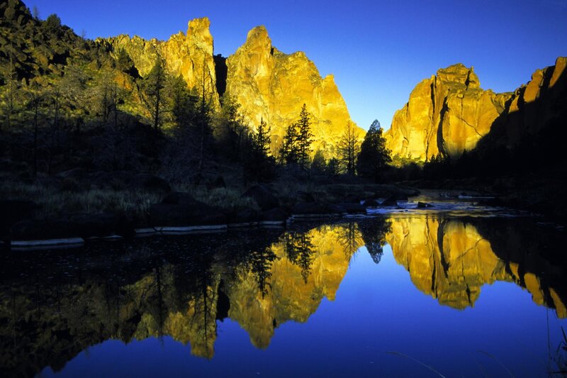 Rock Formations in River — Blue, Serene