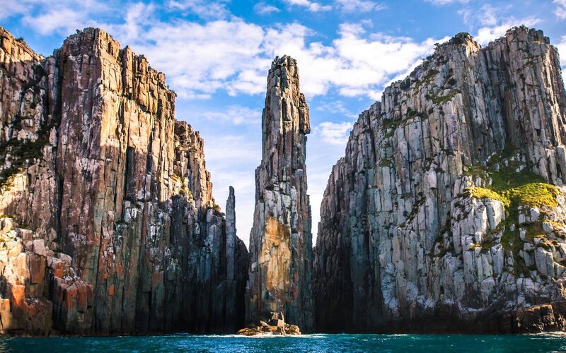 Rock Formations in Sea — Blue, Dramatic, Afternoon, Photograph