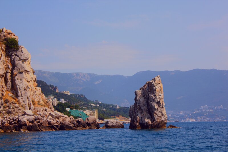 Rock Formations in Sea — Blue