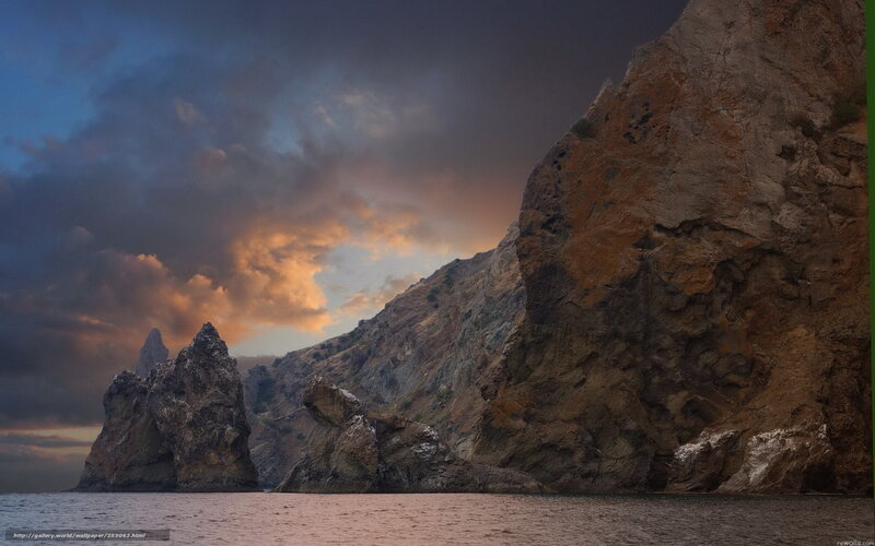 Rock Formations in Sea — Brown, Dramatic