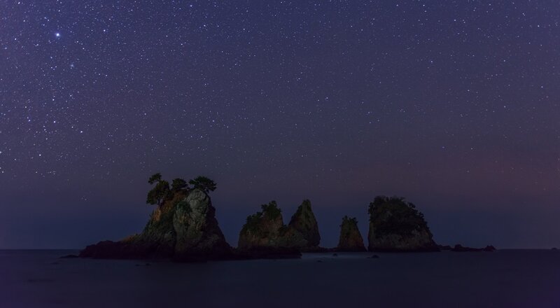 Rock Formations in Sea — Purple