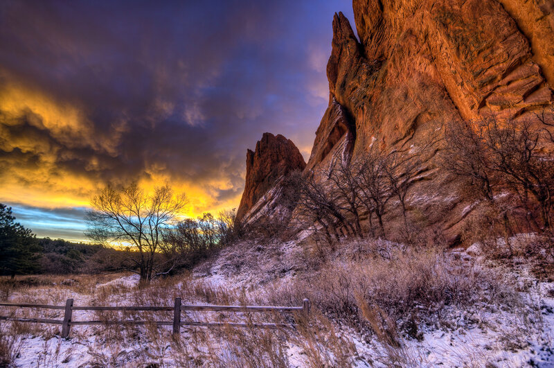 Rock Formations in Snow