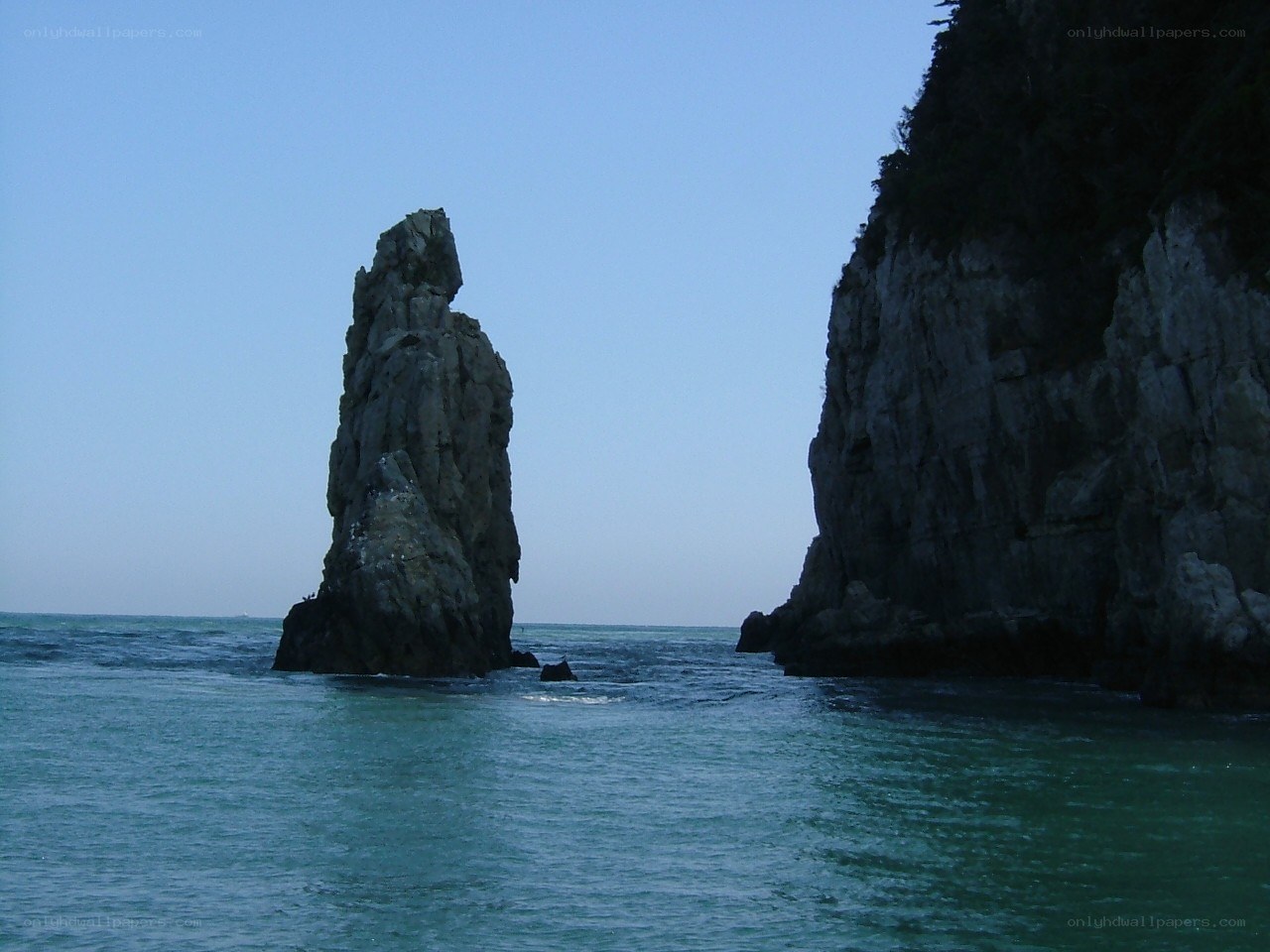 Rock formations in the sea
