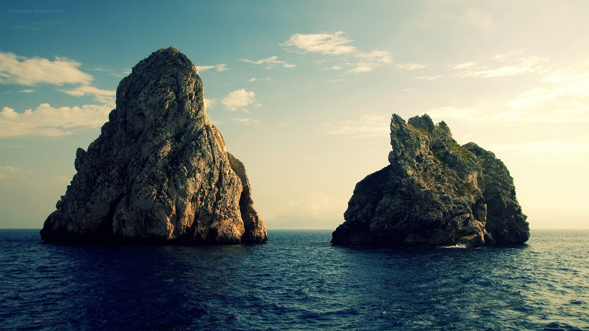 Rock formations in the sea