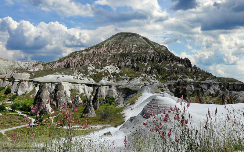Rock Formations in Valley — Blue, Dramatic, Afternoon