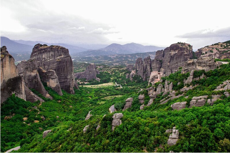 Rock Formations in Valley — Green