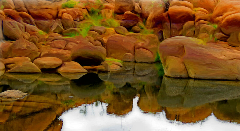 Rock Formations in Water — Brown