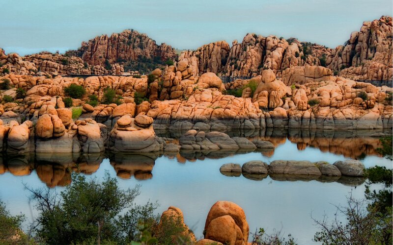 Rock Formations in Water — Orange