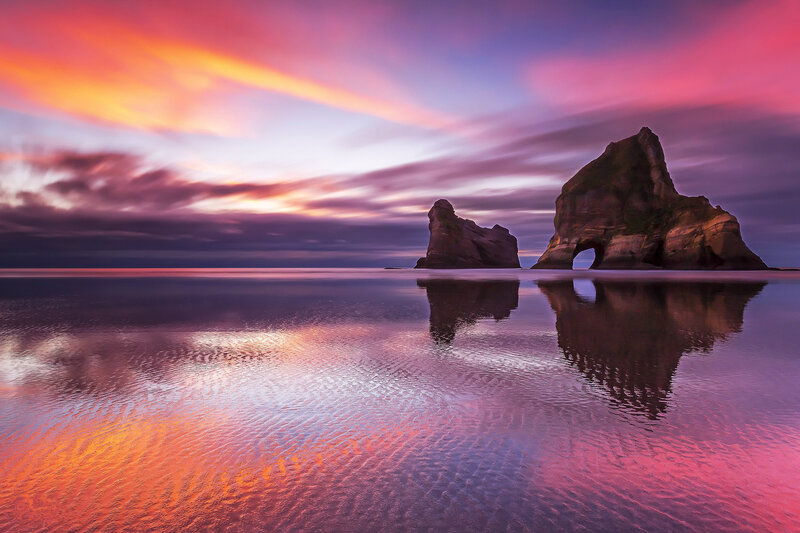 Rock Formations in Water — Pink