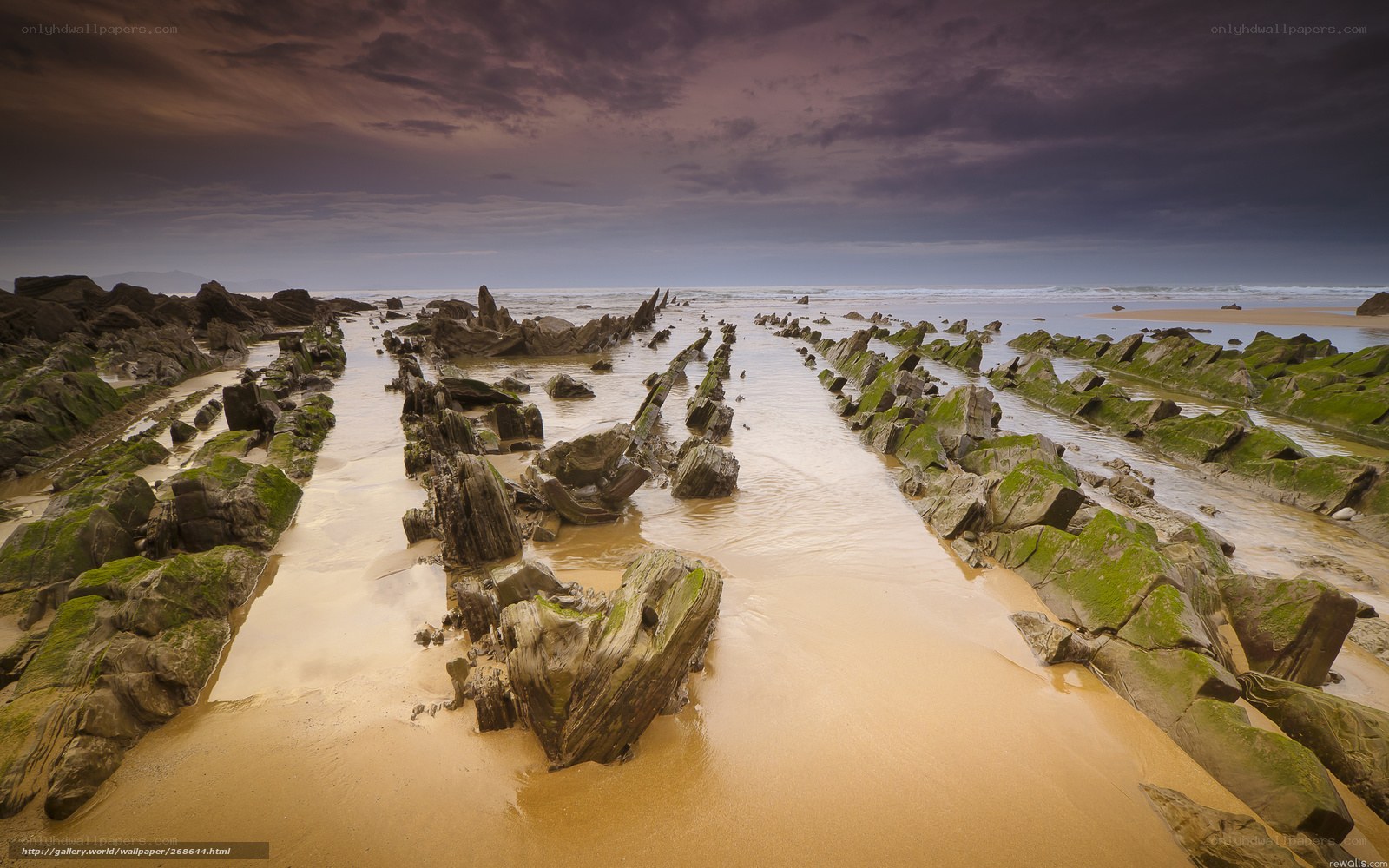 Rock formations on a beach