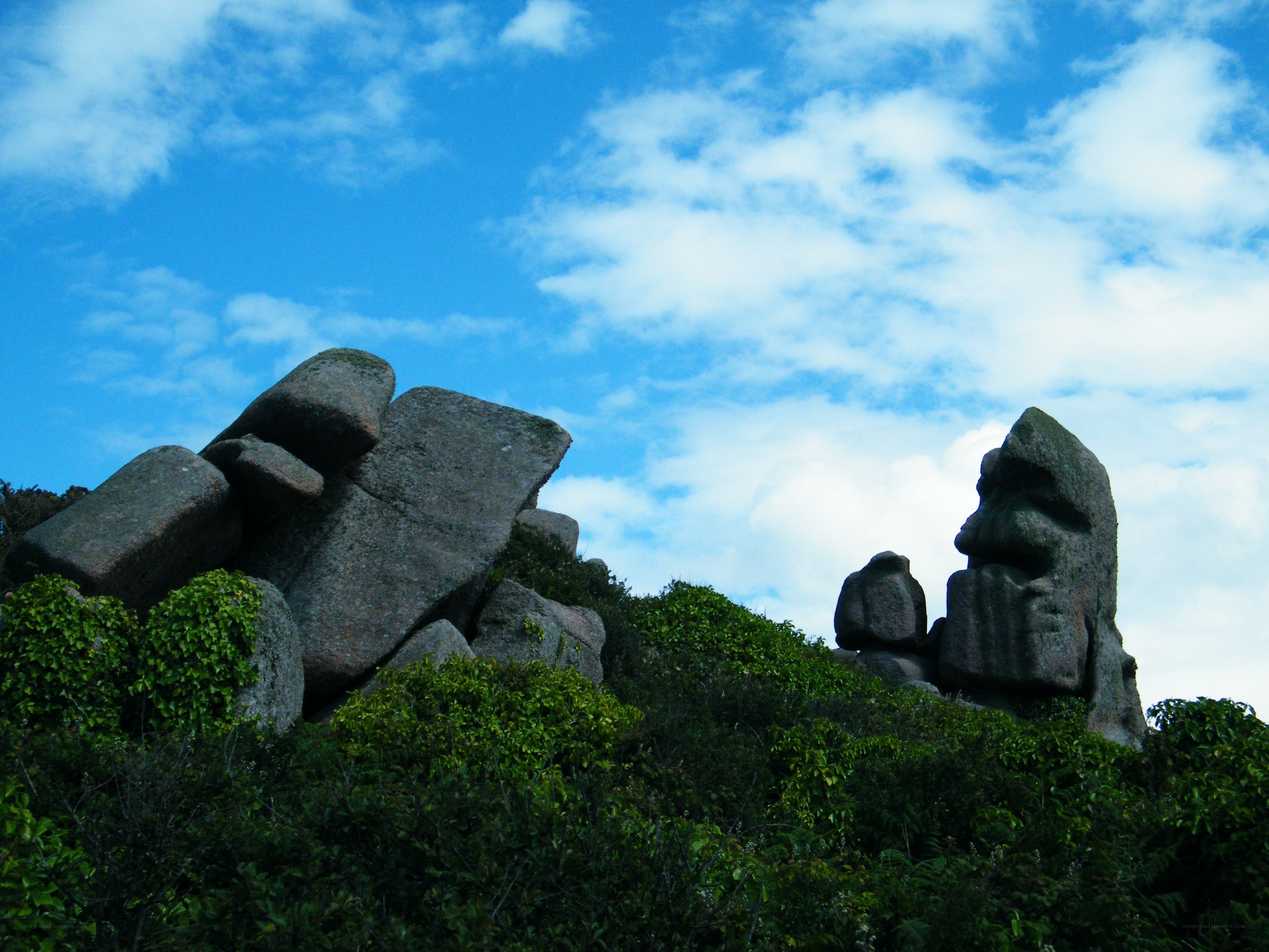 rock formations on a hillside