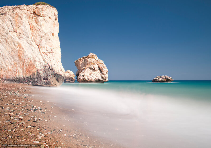 Rock Formations on Beach — Blue, Serene, Afternoon, Photograph, Cliffs