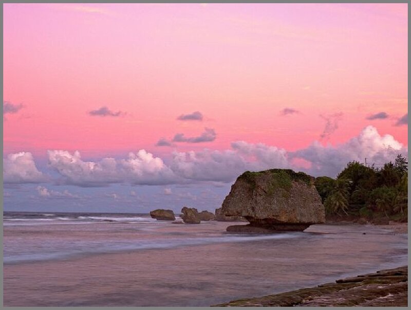 Rock Formations on Beach — Pink